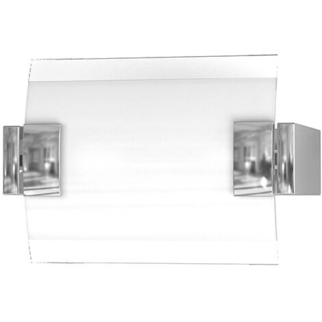 Applique Contemp Swinging Metallo Cromo Vetro Bianco Extrachiaro 2 Luci E27 17Cm