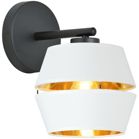 Applique Contemporanea 1 Luce Bellerofonte In Metallo Bianco E Oro