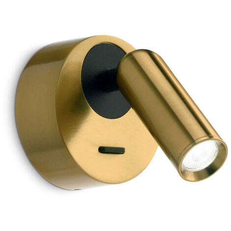 Applique Contemporanea Bean Round Metallo Ottone Led 3W 3000K Luce Calda