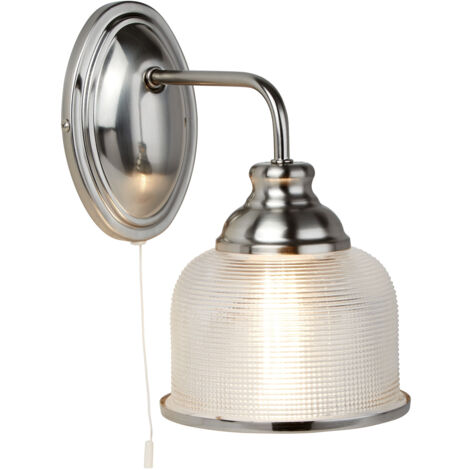 Applique Contemporanea Bistrot Ii Acciaio Argento Vetro Trasparente 1 Luce E27