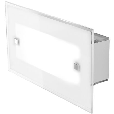 Applique Contemporanea Brick Metallo Bianco Vetro Satinato 1 Luce E27 27Cm