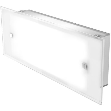 Applique Contemporanea Brick Metallo Bianco Vetro Satinato 2 Luci E27 42Cm