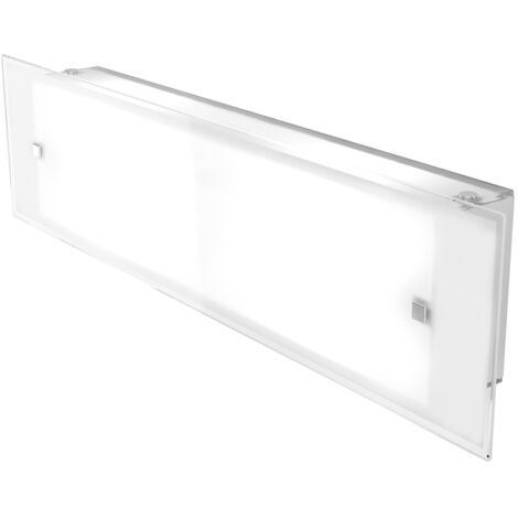 Applique Contemporanea Brick Metallo Bianco Vetro Satinato 2 Luci E27 58Cm