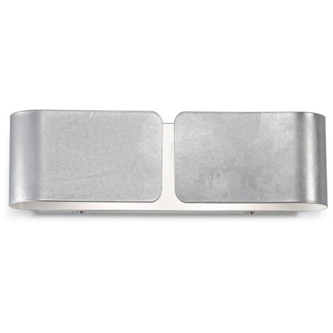 Applique Contemporanea Clip Metallo Argento 2 Luci E27