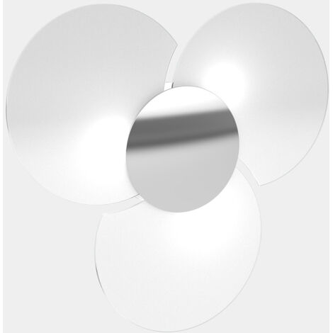Applique Contemporanea Clover Metallo Cromo Vetro Bianco 3 Luci E27