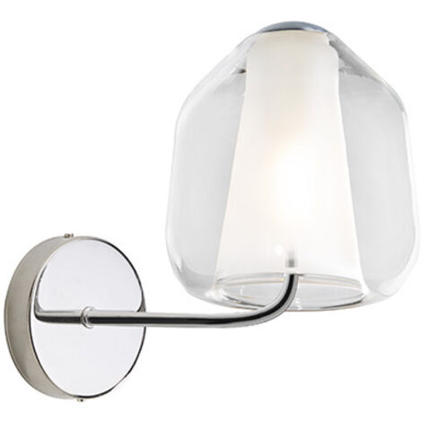 Applique Contemporanea Double Skin Beta Metallo Cromo Vetro Trasp. 1 Luce E27