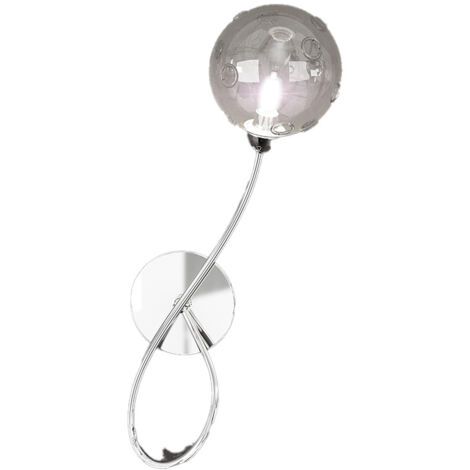 Applique Contemporanea Dx Super Ball Metallo Cromo Vetro Pirex 1 Luce G9
