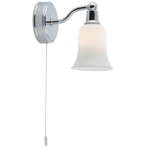 Applique Contemporanea Ecuador Acciaio Cromo Vetro Bianco 1 Luce G9