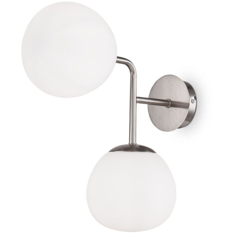 Applique Contemporanea Erich Struttura In Metallo Nichel 2 Luci