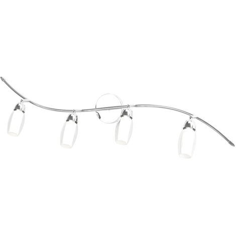 Applique Contemporanea Feeling Net Metallo Cromo Vetro Trasparente 4 Luci G9