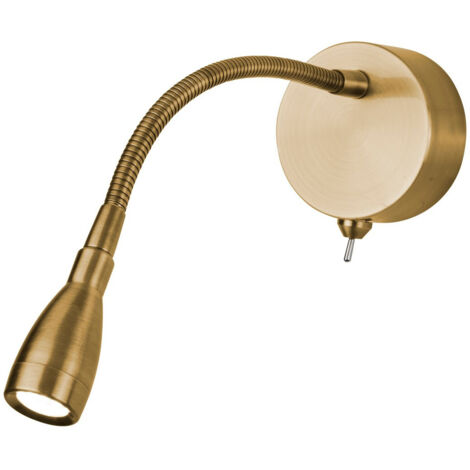 Applique Contemporanea Flexy Acciaio Ottone Satinato Adjustable Vetro Led 0,8W 6500K