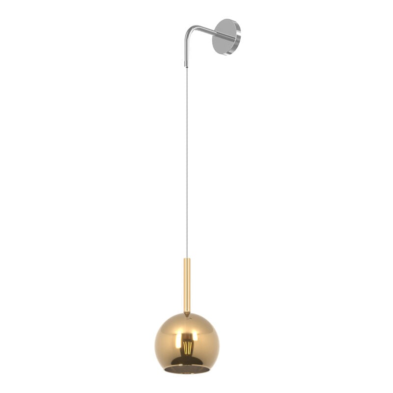 Image of Top-light - Applique Contemporanea Future Metallo Cromo Vetro Oro 1 Luce E27 - Oro|Cromo