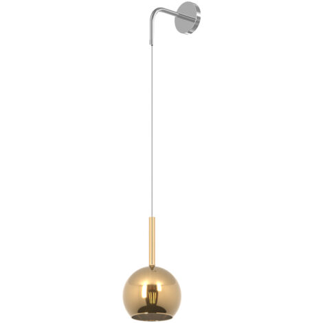 Applique Contemporanea Future Metallo Cromo Vetro Oro 1 Luce E27