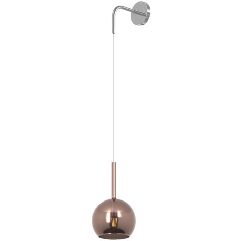 Applique Contemporanea Future Metallo Cromo Vetro Rame 1 Luce E27