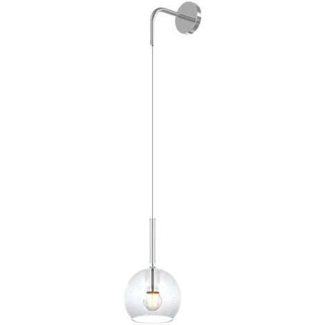 Applique Contemporanea Future Metallo Cromo Vetro Trasparente 1 Luce E27