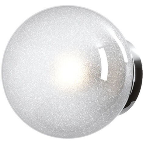 Applique Contemporanea Glitter Metallo Cromo Vetro Soffiato Trasp 1 Luce E14