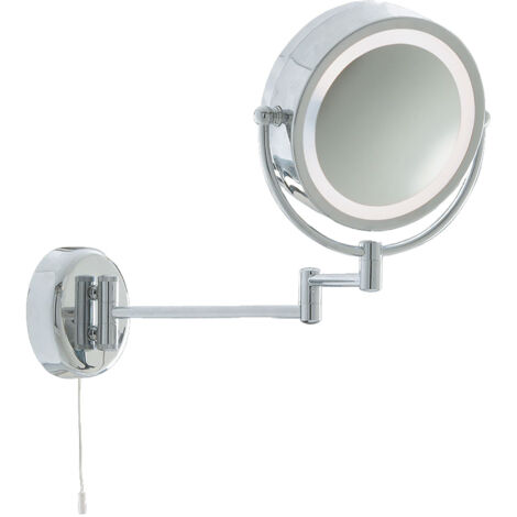 Applique Contemporanea Illuminato Acciaio Cromo Vetro 1 Luce E14