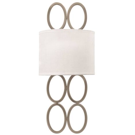 Applique Contemporanea Jules Acciaio Nichel Spazzolato Tessuto 2 Luci E14