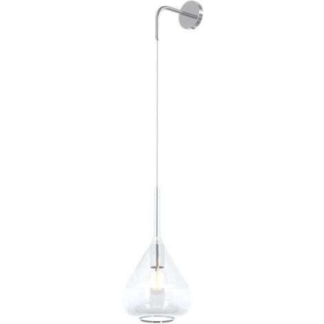 Applique Contemporanea Kona Metallo Cromo Vetro Trasparente 1 Luce E27