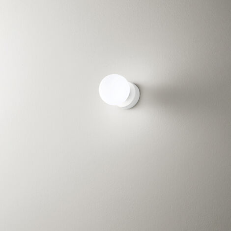 Applique Contemporanea Maga Metallo Bianco Vetro 1 Luce G9