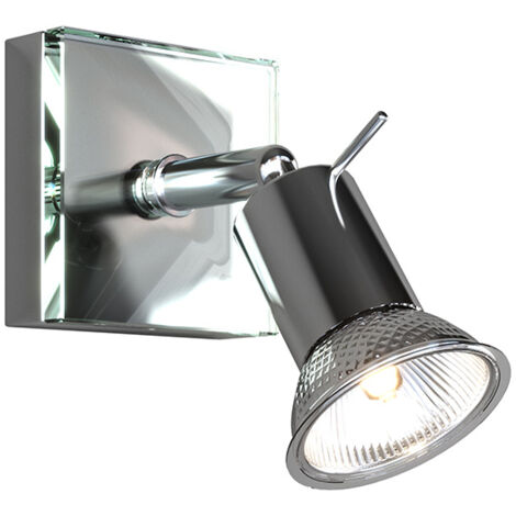 Applique Contemporanea Nuts Metallo Cromo Vetro Trasparente 1 Luce Gu10