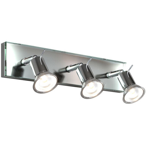 Applique Contemporanea Nuts Metallo Cromo Vetro Trasparente 3 Luci Gu10