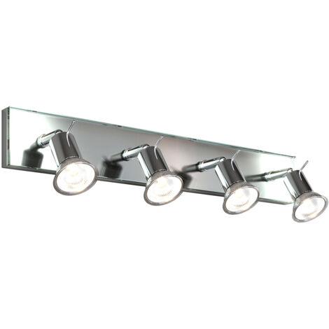 Applique Contemporanea Nuts Metallo Cromo Vetro Trasparente 4 Luci Gu10