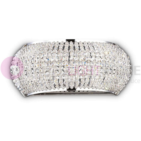 Applique Contemporanea Pasha' Metallo-Cristallo Cromo 3 Luci G9 3W 3000K