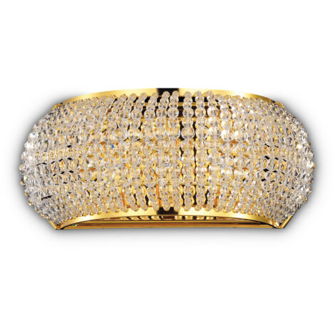 Applique Contemporanea Pasha' Metallo-Cristallo Oro 3 Luci G9 3W 3000K