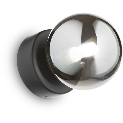 Applique Contemporanea Perlage Metallo Nero 1 Luce 3W 3000K Luce Calda