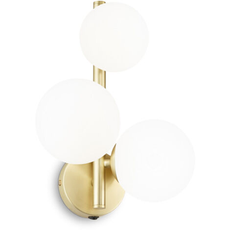 Applique Contemporanea Perlage Metallo Ottone 3 Luci G9 3W 3000K Luce Calda