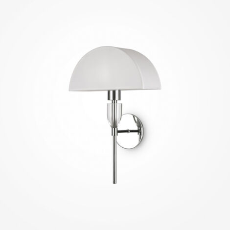 Applique Contemporanea Prima Metallo Cromo Diffusore Cotone Bianco