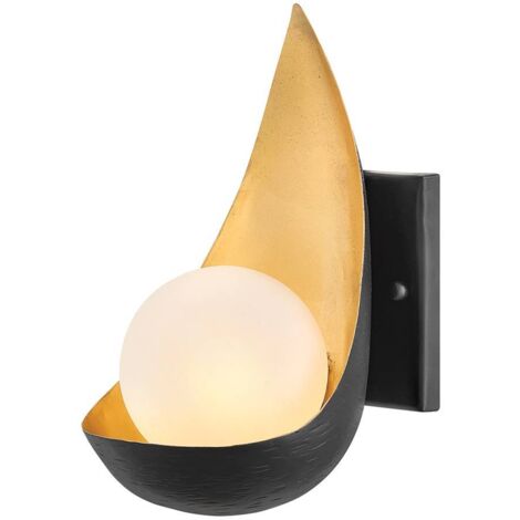 Applique Contemporanea Ren Acciaio Nero Opaco Oro 1 Luce G9 3 Ledw 3000K 300Lm