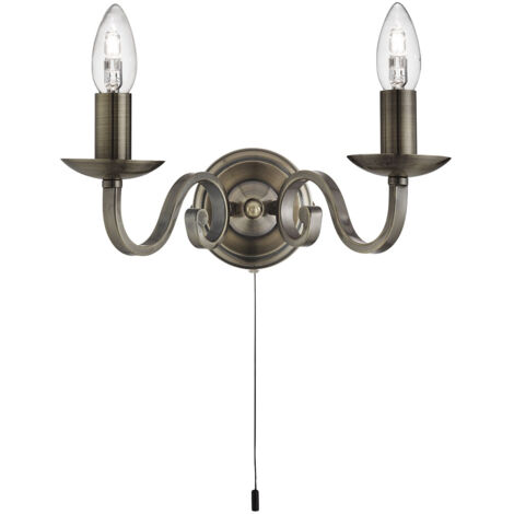 Applique Contemporanea Richmond Acciaio Ottone 2 Luci E14
