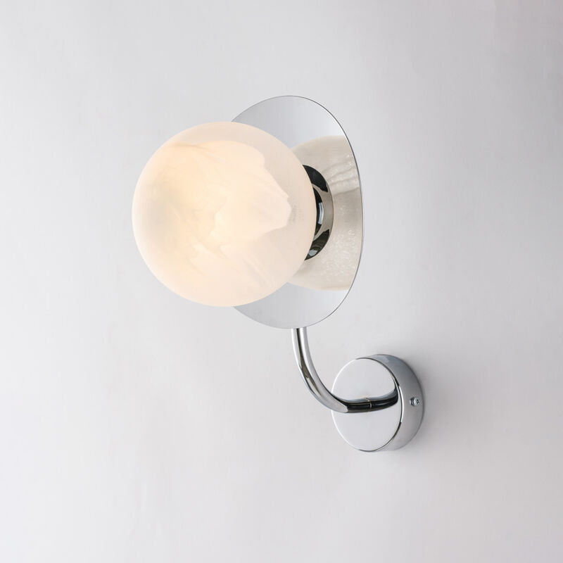 Applique Contemporanea Selene Cromo 1 Luce E14 - Bianco