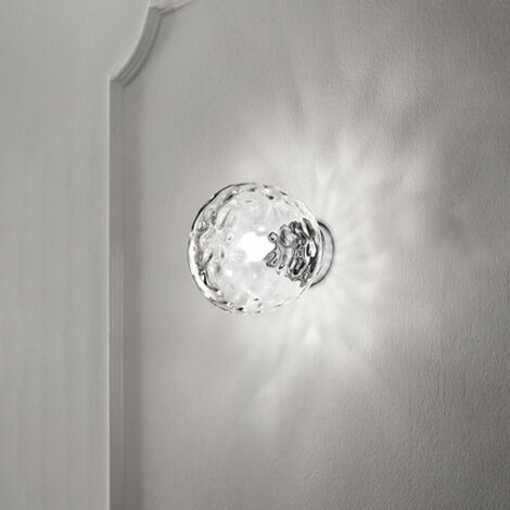 Applique Contemporanea Skin Metallo Cromo Vetro Trasparente 1 Luce E27