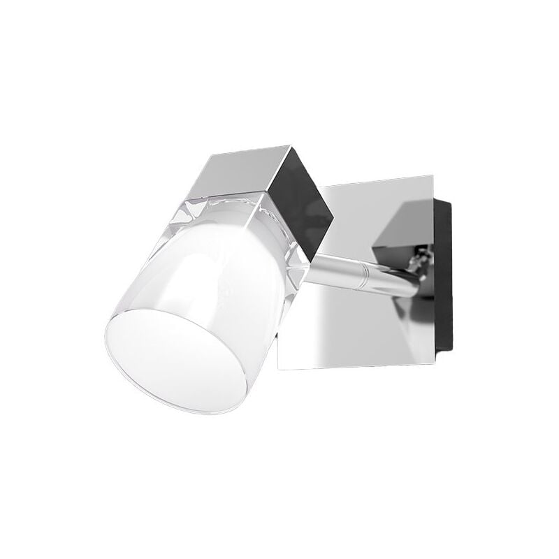 Image of Applique Contemporanea Sunny Metallo Cromo Vetro Satinato 1 Luce G9 - Bianco Satinato