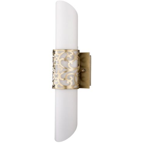 Applique Contemporanea Venera Metallo Ottone 2 Luci Diffusore In Pvc