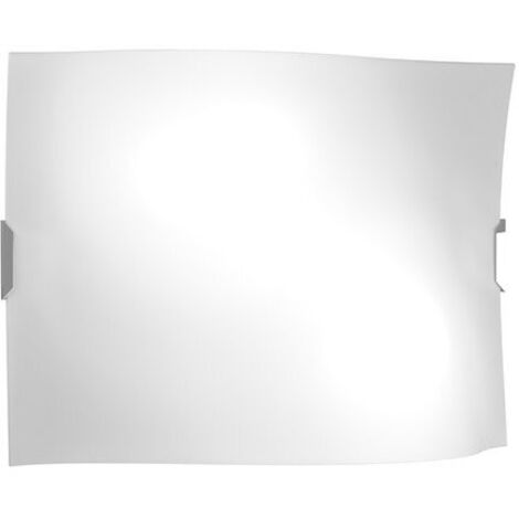 Applique Contemporanea Wing Metallo Vetro Bianco Satinato 2 Luci E27 36Cm