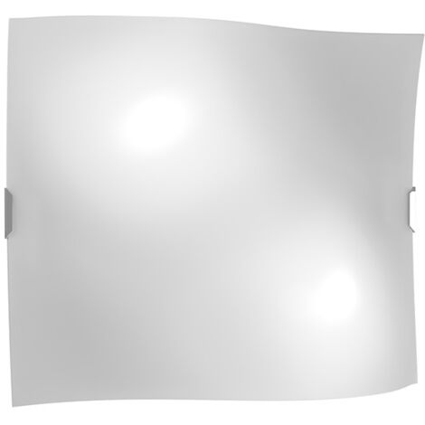 Applique Contemporanea Wing Metallo Vetro Bianco Satinato 2 Luci E27 45Cm