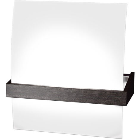 Applique Contemporanea Wood Metallo Nerowengè Vetro Bianco 1 Luce E27