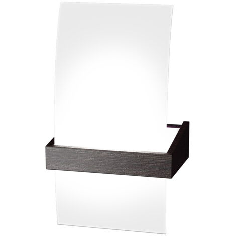 Applique Contemporanea Wood Metallo Nerowengè Vetro Bianco 1 Luce G9