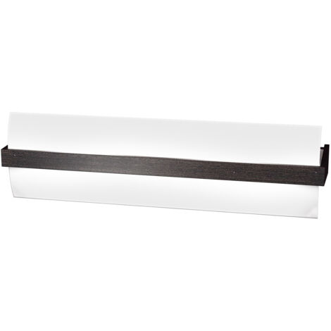 Applique Contemporanea Wood Metallo Nerowengè Vetro Bianco 2 Luci E27 L50Cm