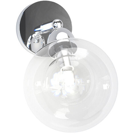 Applique Contemporaneo Orizz Willow Metallo Cromo Vetro Trasparente 1 Luce G9