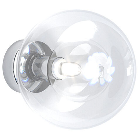 Applique Contemporaneo Willow Metallo Cromo Vetro Trasparente 1 Luce G9