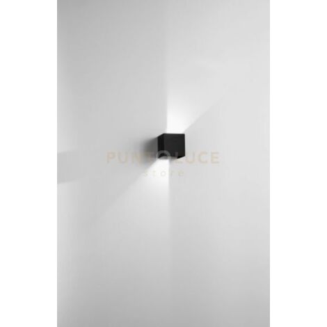 APPLIQUE CUBE 3000K 10W 720LM NERO 10X10CM IP65