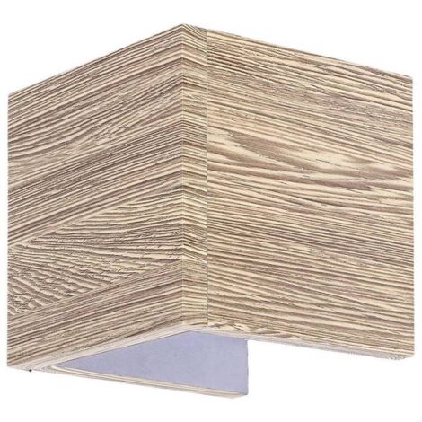 Applique cube bois LED 7W 3000K chêne Rabalux Cinnamon