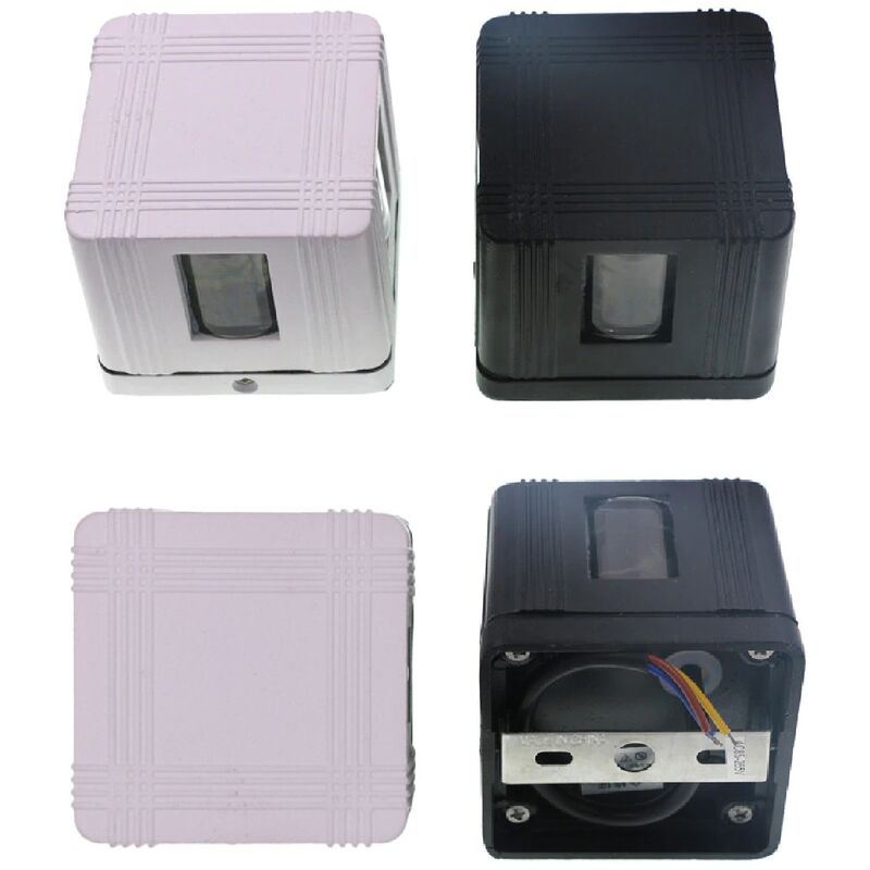 Image of Applique cubo 4 fasci luce G9 illuminazione impermeabile IP65 box bianco nero Nero