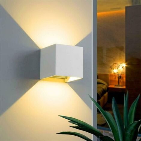RG APPLIQUE CUBO LED 10W FARETTO LAMPADA PARETE MURO LUCE BIANCO CALDO 3000K