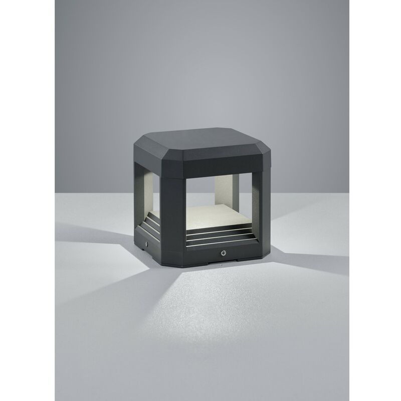 Image of Applique Cubo Led da Esterno Logone Antracite IP65 Trio Lighting